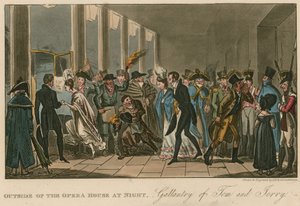 Vor dem Opernhaus; Galanterie von Tom und Jerry von Isaac, Robert and George Cruikshank