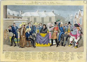 Das Mathew-Orama für 1824, veröffentlicht von G. Humphrey, 1824 (farbige Radierung) von Isaac, Robert and George Cruikshank