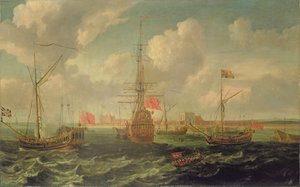 Die königliche Yacht vor Sheerness, um 1680
