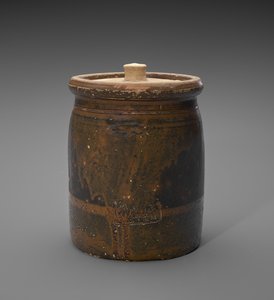 Krug mit Deckel, ca. 1873-1882 von Isaac Suttles Pottery