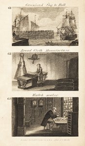 Berufe im Regency-England: Grönlandschiff nach Hull, Tuchherstellung und Uhrmacher von Isaac Taylor
