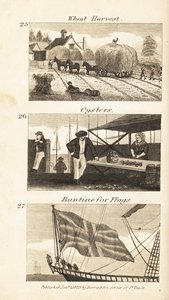 Berufe im Regency-England: Weizenernte, Austern und Buntine für Flaggen von Isaac Taylor