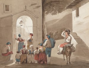 Nach Pinnelli - Gruppe von Bauern vor einer Kirche von Isaac Weld