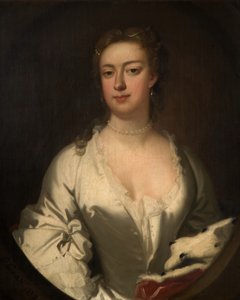 Porträt einer Dame in Weiß und Hermelin, 1738