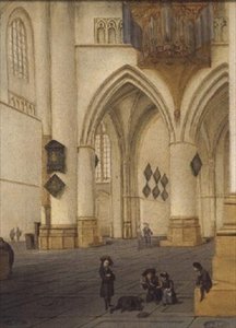 Ansicht des südlichen Ambulatoriums der Kirche St. Bavo, Haarlem von Isaac van Nickele
