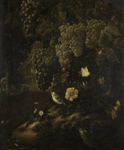 Trauben, Blumen und Tiere