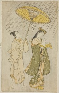 Parodie von Komachi, die um Regen betet