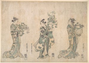 Drei Schauspieler von Ishikawa Toyonobu