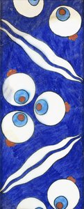 Eine Iznik-Keramik-Bordüre, mit kräftigen Cintamani-Dreifachrundeln und gepaarten Wellen von Islamic School