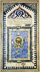 Karte von Mekka - Keramik, Istanbul Museum für Islamische Kunst von Islamic School