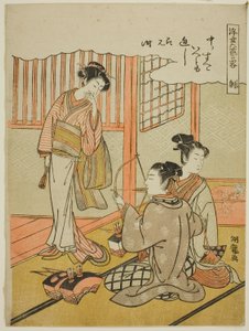 Bogenschießen (Sha), aus der Serie „Informelle Versionen der sechs Errungenschaften in der schwebenden Welt (Ukiyoe rikugei ryaku)“