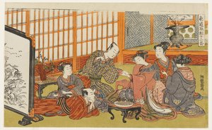 Frontispiz, aus der Serie Zwölf Kämpfe im Weg der Liebe (Shikidō torikumi jūniban) von Isoda Koryusai