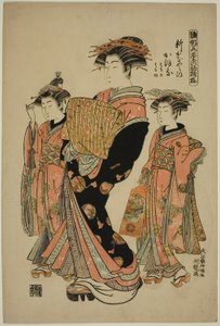 Kaoru von der Shin-Kanaya, aus der Serie "Modelle für Mode: Neue Designs so frisch wie junge Blätter (Hinagata wakana no hatsu moyo)"