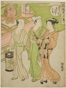 Das Bon-Festival im sechsten Monat, aus der Serie "Modische zwölf Monate (Furyu juni setsu)" von Isoda Koryusai