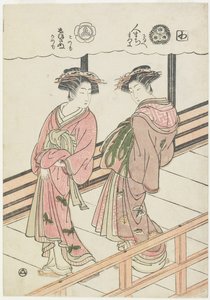 Zwei Kurtisanen auf einer Veranda von Isoda Koryusai
