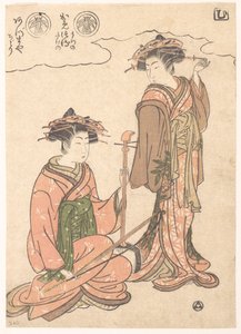 Zwei Geisha von Isoda Koryusai