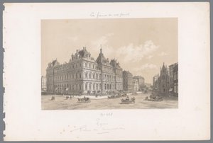Ansicht des Palais de la Bourse in Lyon von Isodore Laurent Deroy