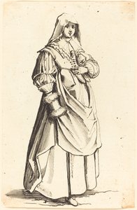 Bürgerliche mit Muff, nach rechts gewandt von Israel Henriet after Jacques Callot