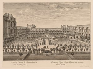 Ansicht des Château de Fontainebleau, von der Orangerie von Israël Silvestre