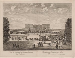 Blick auf den Palast von Versailles vom Garten aus von Israël Silvestre