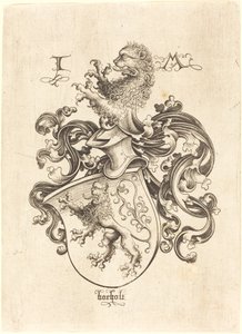 Wappen mit Löwe, ca. 1480-1490 von Israhel van Meckenem