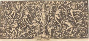 Ornament mit Morris-Tänzern, ca. 1490-1500 von Israhel van Meckenem