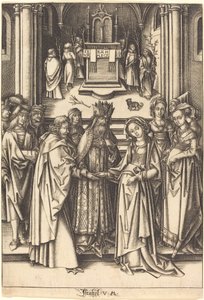 Die Hochzeit der Jungfrau, ca. 1490-1500 von Israhel van Meckenem