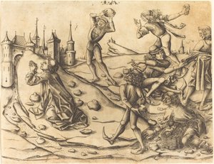 Die Steinigung des Heiligen Stephanus, ca. 1470 von Israhel van Meckenem
