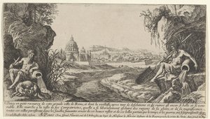 Ansicht von Rom mit zwei Flussgöttern von Israël Silvestre