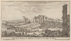 Ansicht der Navicule St. Estienne le Rond und des Kolosseums in Rom von Israël Silvestre