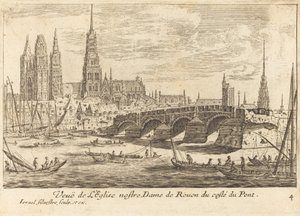 Ansicht der Kirche Notre Dame de Rouen von Israël Silvestre