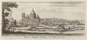 Ansicht der Kirche St. Peter und der Engelsburg