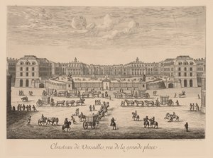 Ansicht des Schlosses von Versailles, gesehen vom großen Platz von Israël Silvestre