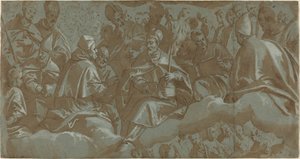 Heilige auf Wolken von Italian 16th Century