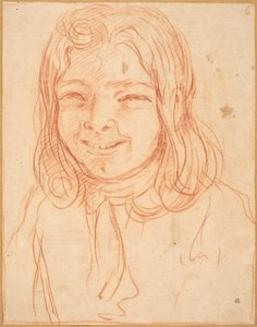 Ein lächelnder Junge mit wallendem Haar von Italian 17th or 18th Century