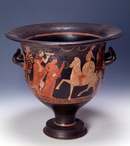 Krater aus Cumae, der eine Opferszene darstellt (Terrakotta, 320-310 v. Chr.)