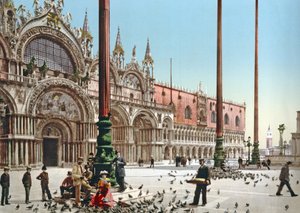Taubenfütterung auf dem Markusplatz, Venedig von Italian Photographer