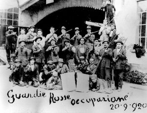 Besetzung einer Fabrik durch die italienischen Kommunisten im Jahr 1920