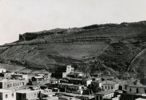 Ansicht der hellenistischen Mauern in der nordöstlichen Ecke der Akropolis, Amman, Jordanien