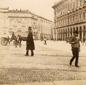 Ansicht der Piazza del Duomo, Mailand, 1873