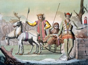Ein Jakutischer Schamane mit Gefolge, Sibirien, ca. 1820er-30er Jahre