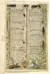 Blätter aus einer Prosabehandlung über die sieben Laster und ein Vers über Ereignisse aus der Geschichte Siziliens zur Zeit Friedrichs II., von Cocharelli, ca. 1330-40 von Italian School