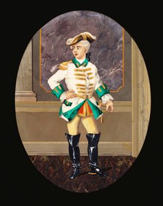 Italienisches Pietre-Dure-Panel, das einen Gentleman darstellt von Italian School