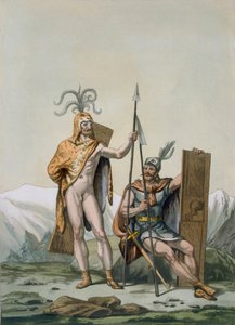 Alte keltische Krieger in Kampfmontur, ca. 1800-18 von Italian School