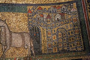 Apsis-Detail, Bethlehem und Schafe