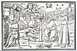 Arabische Astrologen, Kopie einer Illustration aus In Somnium Sciopinis von Macrobius, Venedig 1513, verwendet in einer Geschichte der Magie, veröffentlicht im späten 19. Jahrhundert von Italian School