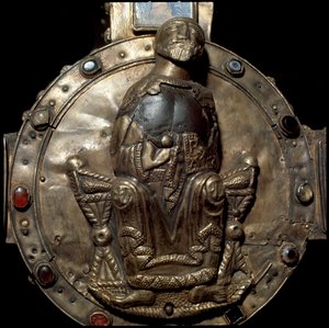Barbarische Kunst der Lombardei: Kreuz von Desiderio (Detail) von Italian School