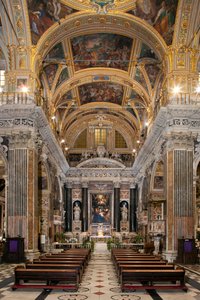Barockkunst: Innenansicht der Jesuitenkirche des Heiligen Namens Jesu (Chiesa del Gesù) in Rom