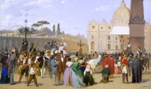 Segen von Pius IX vom Balkon des Petersdoms, ca. 1846-78 von Italian School
