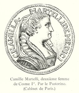 Camille Martelli, zweite Frau von Cosme I., von Pastorino, Kabinett von Paris von Italian School